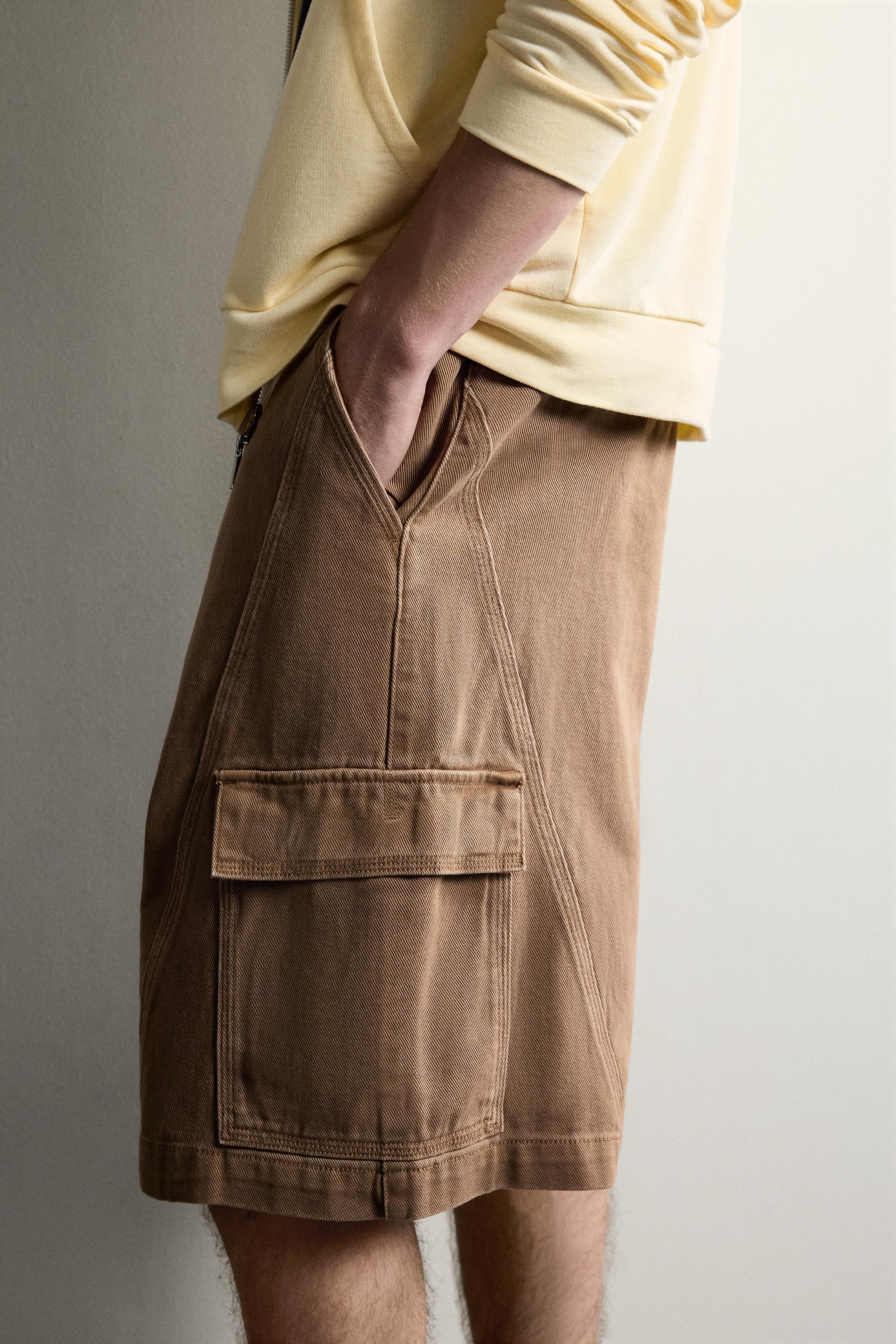ABSTRACT PRINT RELAXED FIT CARGO SHORTS
